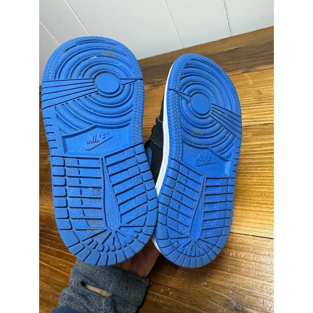 Nike Air Jordan 1 Mid‎ Toddler Royal Blue Black Suede High Top Sneakers Size 6C